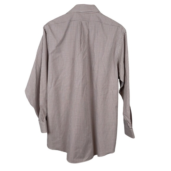 Brooks Brothers Regent Shirt 16 32 Brown White Check Non Iron Supima Cotton - Picture 2 of 9